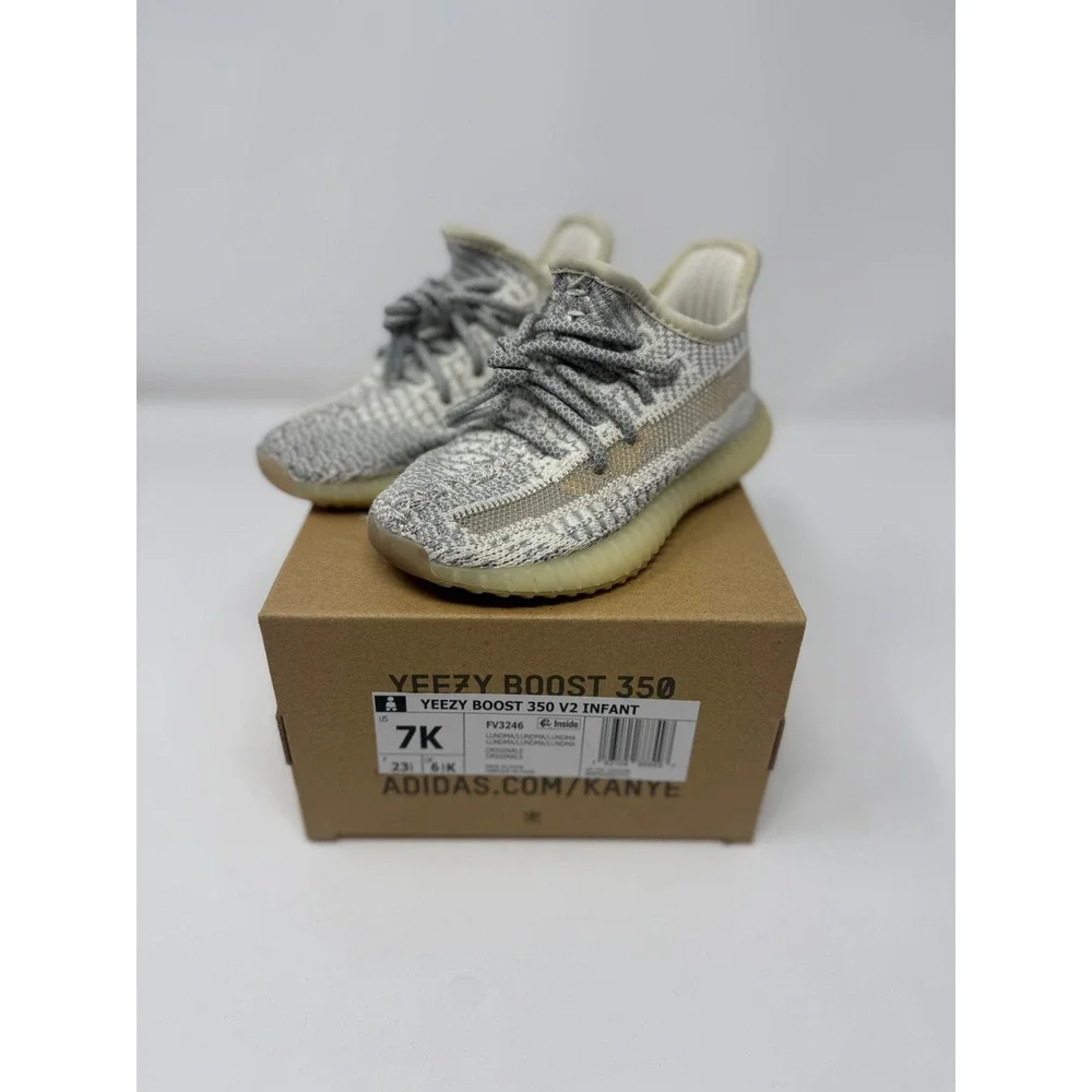 Adidas Yeezy Boost 350 V2 Infant Lundmark Grey Cream Sneakers FV3246 Size 7K